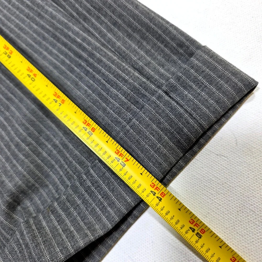 Tasso Elba Suit Mens 42R Gray Pinstripe 100% Wool 2 Piece Blazer Trousers Set
